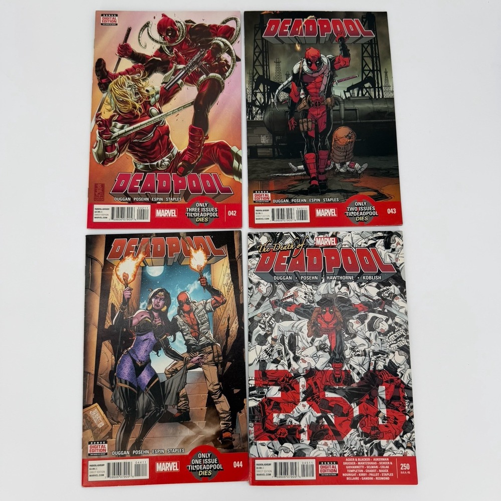 Deadpool #42-44 #250 Lot Complete Death of Deadpool Story Arc Marvel Comics 2015